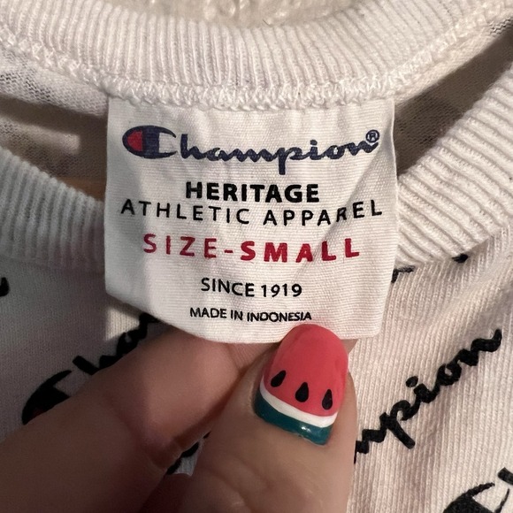 CHAMPION Heritage All Over Logo T Shirt Shirt - Sz‎ Small - Picture 4 of 8